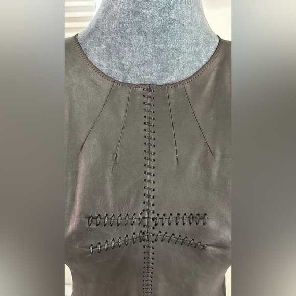 NWT Isabel Marant Robe Blazen Black Leather Dress FR 38 (US 6) - Picture 9 of 16